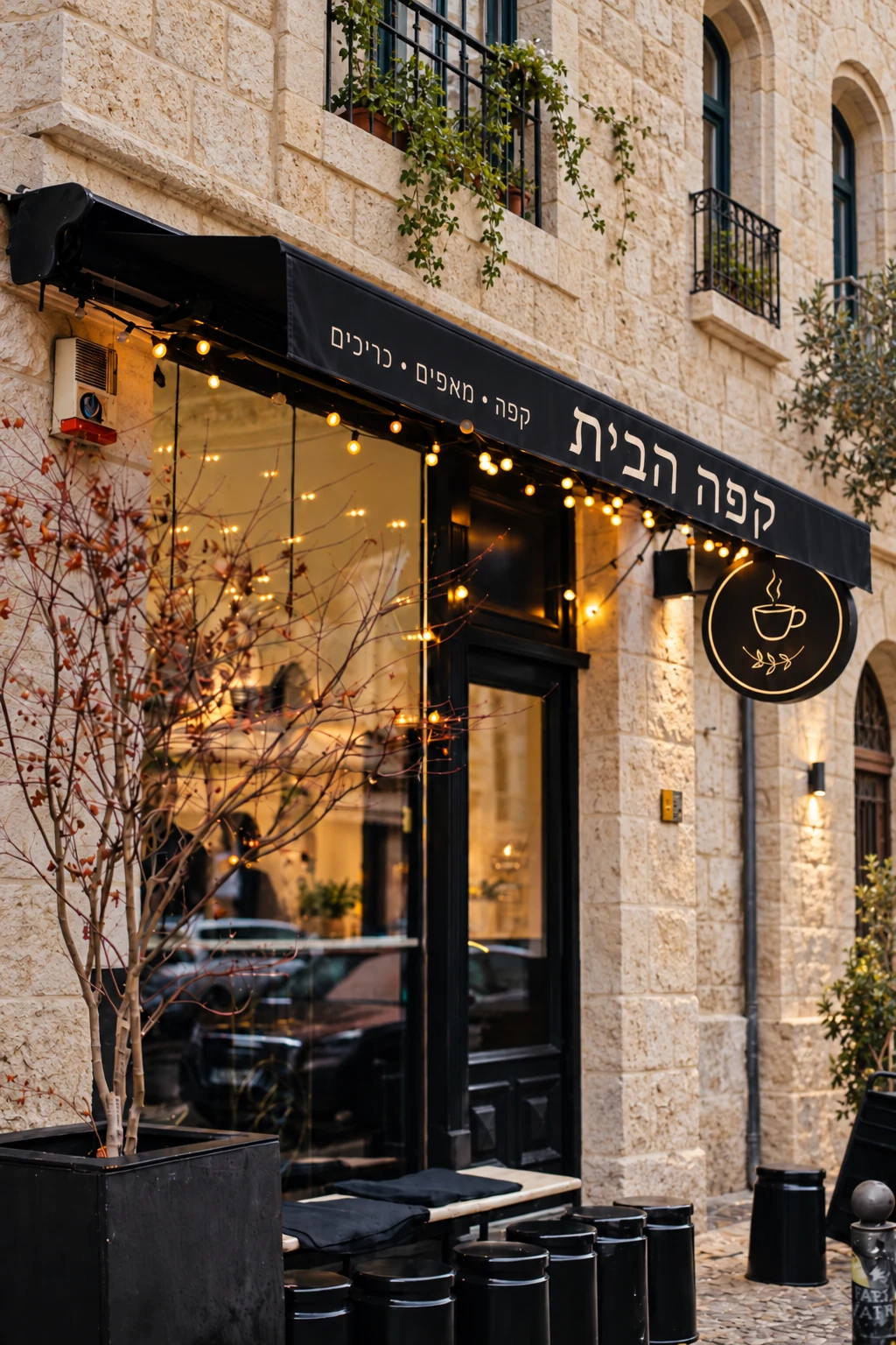 שילוט חזית לבית קפה